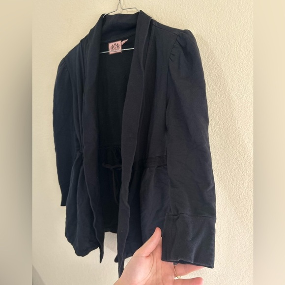 Y2K Juicy Couture Open Front Cardigan Women’s Size Medium Adjustable Tie Cotton - Picture 3 of 10